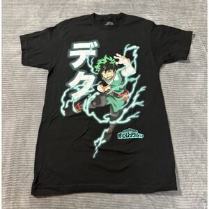 My Hero Academia Shirt Men's Medium Black Izuku Midoriya Deku Anime Graphic Tee